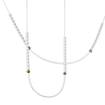 Подвесной светильник с 3-мя изогнутыми плафонами и белыми декоративными шариками PEARLS Suspension варинант исполнения - 1 | Loft Concept в Красноярске