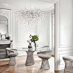 Люстра подвесная с прозрачными стеклянными подвесками в форме капель Диаметр 80 см Droplet Chandelier варинант исполнения - 11 | Loft Concept в Красноярске