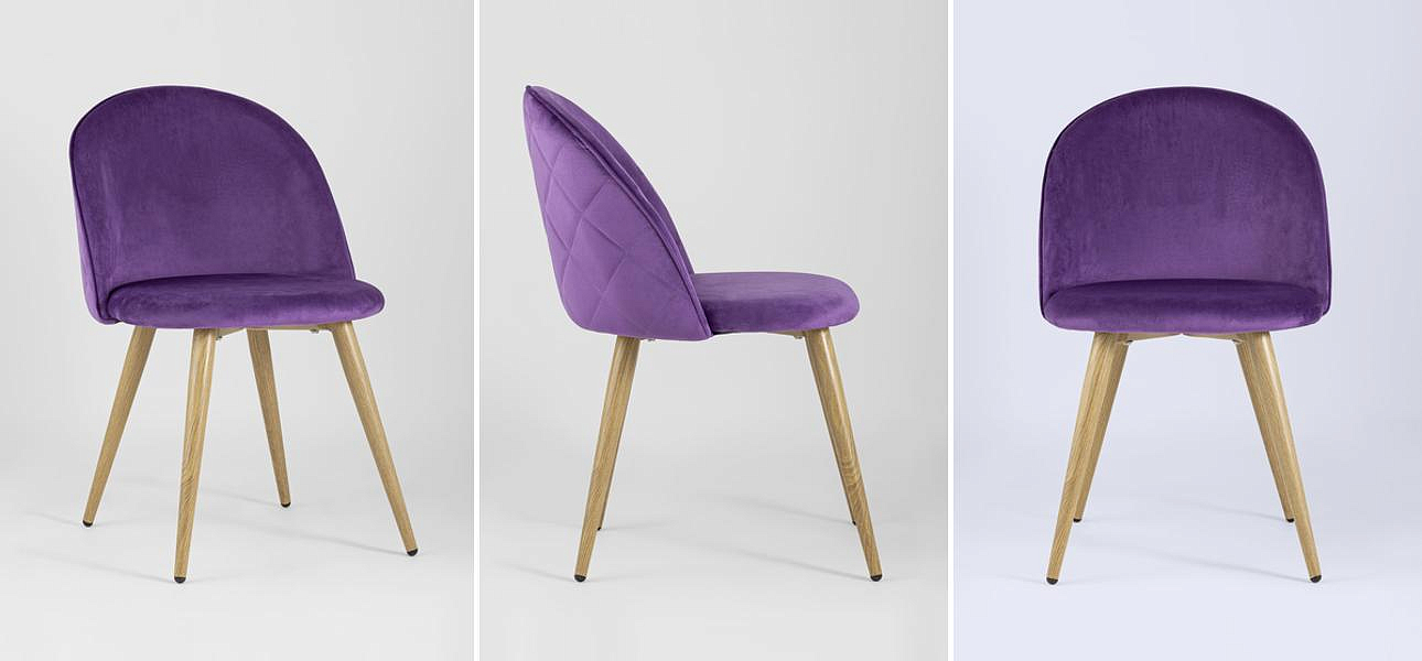 Стул Miruna Chair Спинка Ромбы Лиловый Велюр Стул Miruna Chair Спинка Ромбы Лиловый Велюр - Loft-Concept в Красноярске