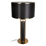 Настольная лампа с чёрным тканевым абажуром и металлическим корпусом золотого цвета Golden Arc варинант исполнения - 2 | Loft Concept в Красноярске