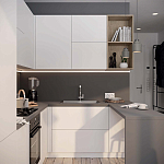 Кухонный гарнитур белый акриловый фасад Eveline White Kitchen Set варинант исполнения - 2 | Loft Concept в Красноярске