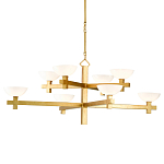 Люстра золотая с 8-ю молочными плафонами в виде чаши Tiers of Clear Lines варинант исполнения - 1 | Loft Concept в Красноярске