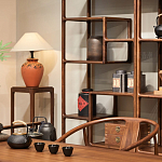 Стеллаж деревянный с полками для хранения Moon Walnut Furniture варинант исполнения - 4 | Loft Concept в Красноярске