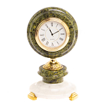 Часы настольные бронзовые из натуральных камней Мрамор и Змеевик Stone Clock варинант исполнения - 10 | Loft Concept в Красноярске
