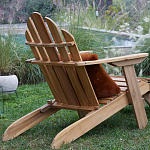 Уличное кресло из массива акации Adirondack Wooden Chair Natural варинант исполнения - 7 | Loft Concept в Красноярске