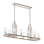 Люстра прямоугольная цвета латунь с прозрачными рифлеными цилиндрическими плафонами Kichler варинант исполнения - 11 | Loft Concept в Красноярске