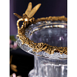 Ваза из прозрачного стекла на бронзовой подставке с ободком и ручками в виде стрекоз Eden Garden варинант исполнения - 5 | Loft Concept в Красноярске