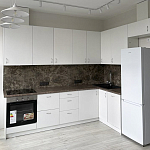 Угловой кухонный гарнитур белый и столешница под мрамор Gene Kitchen Set варинант исполнения - 1 | Loft Concept в Красноярске