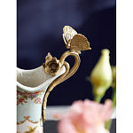 Кувшин с цветочным рисунком и бронзовой ручкой Blue Garden варинант исполнения - 3 | Loft Concept в Красноярске