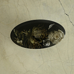 Шкатулка из эпоксидной смолы с цветами черная Epoxy Resin Oval Box Black варинант исполнения - 3 | Loft Concept в Красноярске