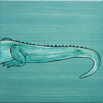 Плитка с узором Крокодил байдарочник варинант исполнения - 4 | Loft Concept в Красноярске