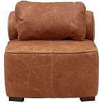 Кожаное модульное кресло коричневое без подлокотников с подушкой Coul Leather Modular Armchair варинант исполнения - 2 | Loft Concept в Красноярске