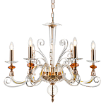 Люстра с 6-ю лампочками и изогнутыми прозрачными элементами из стекла Twisted Glass Candles Chandelier варинант исполнения - 1 | Loft Concept в Красноярске