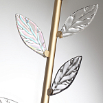 Бра с золотистой вертикальной трубкой и декоративными прозрачными листьями из стекла Sylva  варинант исполнения - 6 | Loft Concept в Красноярске