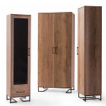 Шкаф-витрина в стиле лофт с чёрной стеклянной дверью Urban Style Space 2 варинант исполнения - 4 | Loft Concept в Красноярске