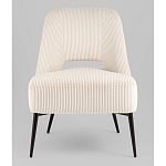 Кресло лаунж Бостон велюр рельефный молочный на черных ножках варинант исполнения - 4 | Loft Concept в Красноярске