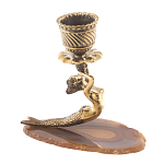 Подсвечник из натурального камня агат светло-коричневый Stone Candlestick варинант исполнения - 3 | Loft Concept в Красноярске