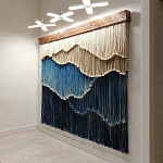 Текстильный Арт-объект на стену ручной работы из веревок Blue Mountains варинант исполнения - 1 | Loft Concept в Красноярске
