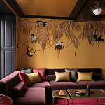 Обои с вышивкой ручной работы Étienne Original colourway on wool sateen варинант исполнения - 2 | Loft Concept в Красноярске