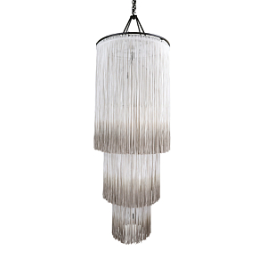 Люстра круглая трехъярусная из бахромы Milk Gradient Braided Fringe