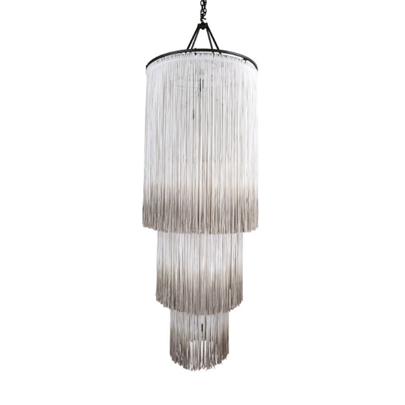 Люстра круглая трехъярусная из бахромы Milk Gradient Braided Fringe Молочный Люстра круглая трехъярусная из бахромы Milk Gradient Braided Fringe Молочный в Красноярске | Loft Concept