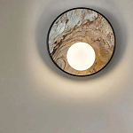 Бра круглое с каменным диском в металлической раме Sandstone Painting варинант исполнения - 4 | Loft Concept в Красноярске