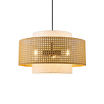 Подвесной светильник с декоративным поясом из плетеного бамбука Biuloggicu варинант исполнения - 1 | Loft Concept в Красноярске