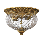 Потолочный светильник цвета латунь с прозрачным рифленым плафоном в форме чаши Hinkley варинант исполнения - 5 | Loft Concept в Красноярске