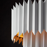 Люстра белая с гофрированным двойным абажуром Corrugated Double Lampshade варинант исполнения - 4 | Loft Concept в Красноярске