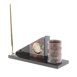 Настольный письменный набор из яшмы с часами Manager Organizer варинант исполнения - 2 | Loft Concept в Красноярске