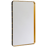 Зеркало прямоугольное в металлической раме с кожаной отделкой Loft in Reflection варинант исполнения - 1 | Loft Concept в Красноярске