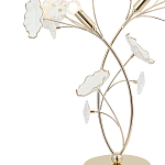 Настольная лампа с изогнутыми золотыми ветвями и белыми лепестками Wintery flovers варинант исполнения - 1 | Loft Concept в Красноярске