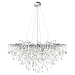 Люстра подвесная с прозрачными стеклянными подвесками в форме капель Диаметр 100 см Droplet Chandelier варинант исполнения - 12 | Loft Concept в Красноярске