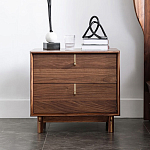 Прикроватный деревянный столик с ящиками Moon Walnut Furniture варинант исполнения - 2 | Loft Concept в Красноярске