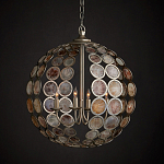 Люстра в форме шара с декором из круглых декоративных элементов Bright Shell Discs варинант исполнения - 3 | Loft Concept в Красноярске