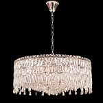 Люстра круглая с хрустальными подвесками на серебряном каркасе Roul Crystal Light варинант исполнения - 7 | Loft Concept в Красноярске