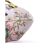 Шкатулка фиолетового цвета с рисунком бабочек и крышкой с фигуркой птицы на ветке Eden Garden варинант исполнения - 5 | Loft Concept в Красноярске