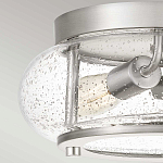 Потолочный светильник цвета никель с плафоном из прозрачного фактурного стекла Quoizel варинант исполнения - 2 | Loft Concept в Красноярске