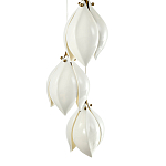 Подвесной светильник светодиодный с 6-ю белыми плафонами в виде цветов Flower Light Gold варинант исполнения - 3 | Loft Concept в Красноярске