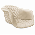 Барный стул со спинкой и подлокотниками на 4-х деревянных ножках Кремовый Велюр Ava Charm варинант исполнения - 2 | Loft Concept в Красноярске