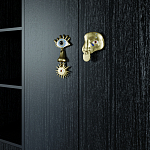 Большой шкаф с витриной Elsa Dreams Black варинант исполнения - 5 | Loft Concept в Красноярске