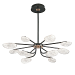 Люстра черного цвета с 12-ю прозрачными плафонами овальной формы Iona chandelier варинант исполнения - 2 | Loft Concept в Красноярске