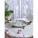 Блюдо овальное из голубого фарфора с ручками в виде бабочек и цветочным рисунком Blue Garden варинант исполнения - 6 | Loft Concept в Красноярске