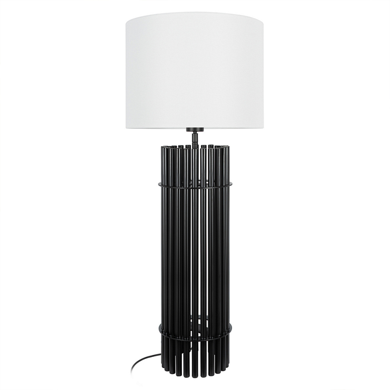 Настольная лампа с металлиеским черным трубчатым основанием Fulgurite Черный Белый в Красноярске | Loft Concept 