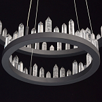 Люстра с двумя кольцами черного цвета с хрустальными элементами QUARTZ CRYSTAL варинант исполнения - 10 | Loft Concept в Красноярске