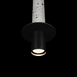 Подвесной светильник с узким цилиндрическим плафоном и черным металлическим декором Concrete Pipe варинант исполнения - 13 | Loft Concept в Красноярске