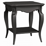 Стол журнальный черный из массива бука с полкой в стиле прованс Black Provence варинант исполнения - 2 | Loft Concept в Красноярске