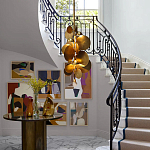 Люстра креативная из дисков цвета латунь Constellation Light and Style варинант исполнения - 5 | Loft Concept в Красноярске