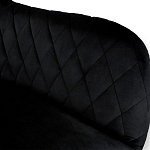 Барный стул вращающийся со спинкой и подлокотниками Douglas Rhombus Черный Велюр варинант исполнения - 3 | Loft Concept в Красноярске