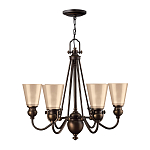 Люстра бронзового цвета с конусными плафонами из бежевого стекла Hinkley варинант исполнения - 2 | Loft Concept в Красноярске